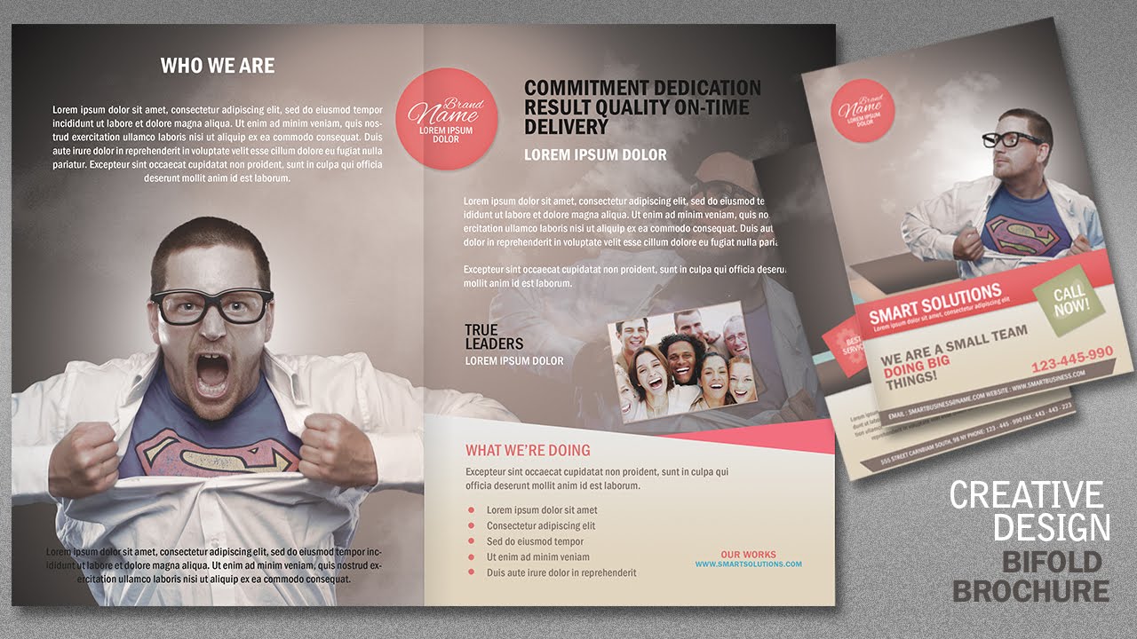 design a creative bi fold brochure in photoshop part 2 youtube