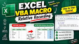Excel VBA Macro | Relative Recording Explained Step-by-Step | Excel Automation