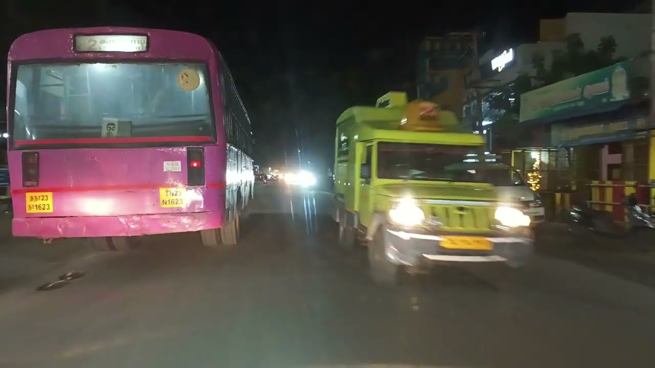 A casual night drive around the Vellore city.