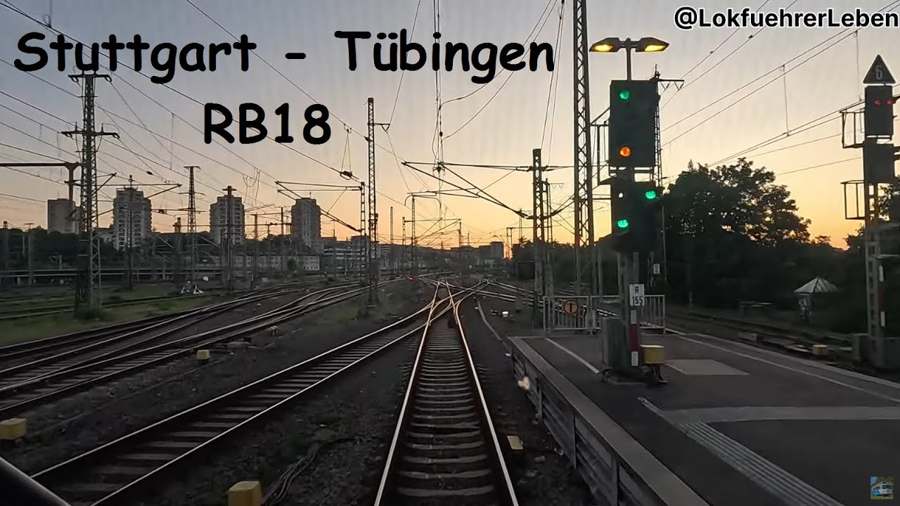 Die erste Zugfahrt aus Heilbronn: Führerstandsmitfahrt RB18 Stuttgart - Tübingen [4K]
