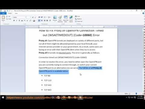 Fix Proxy.sh OpenVPN Connection Timed out (WSAETIMEOUT) Error 10060