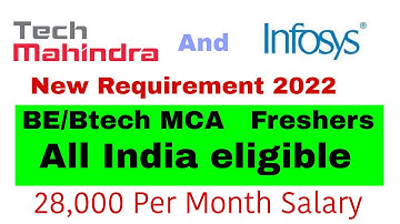 Tech mahindra recruitment 2022 for freshers | infosys recruitment 2022 off campus