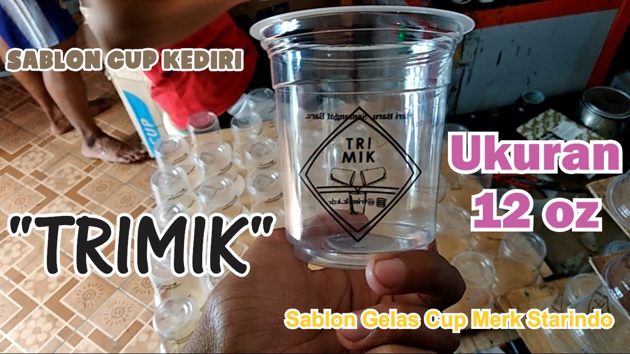  Sablon  Gelas Plastik  Starindo 12 oz Cup  Trimik YouTube