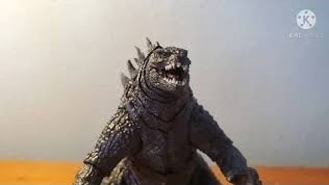 Godzilla Vs Kong stopmotion remake of Godzilla Shooting atomic breath into hallow earth.