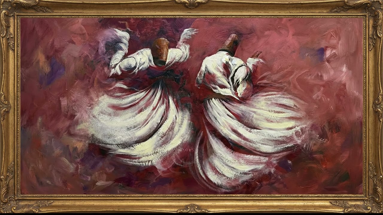 Whirling Dervish Oil Painting Screensaver | Sufi Dance Frame TV Art | Spiritual Art Display