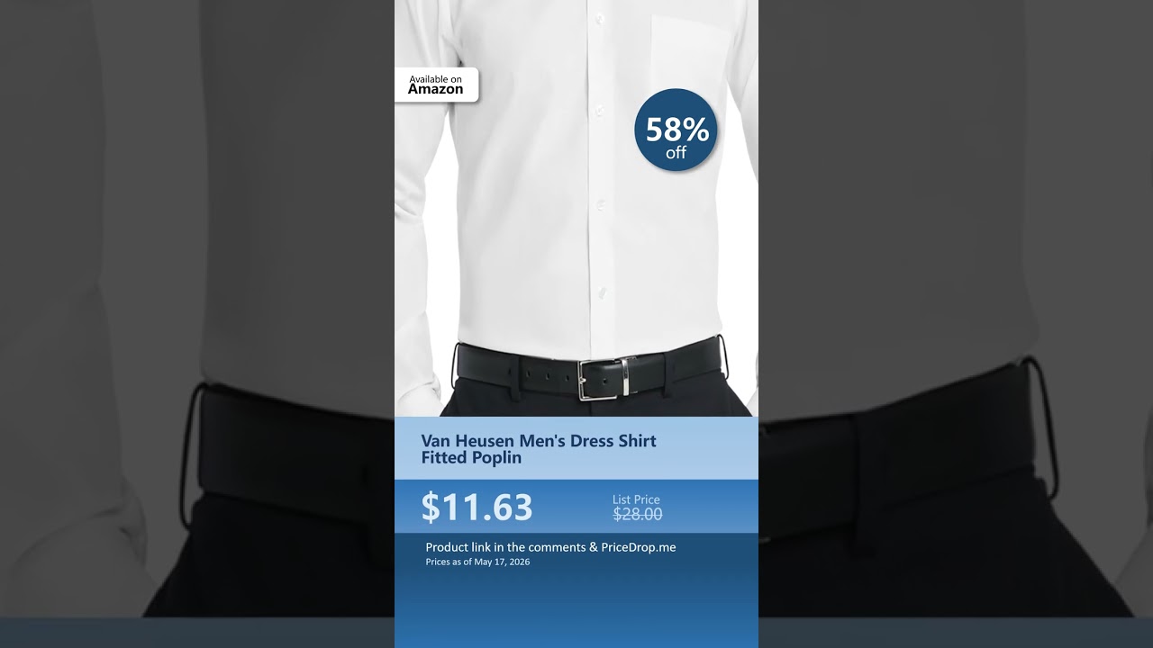Van Heusen Men's Dress Shirt Fitted Poplin 58% OFF - $11.63 Best Price 2026  - YouTube