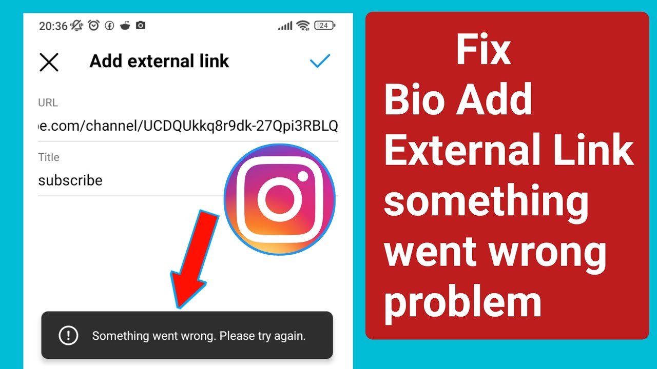 How to Fix Instagram Bio Add External Link something went wrong please try Again later error bug