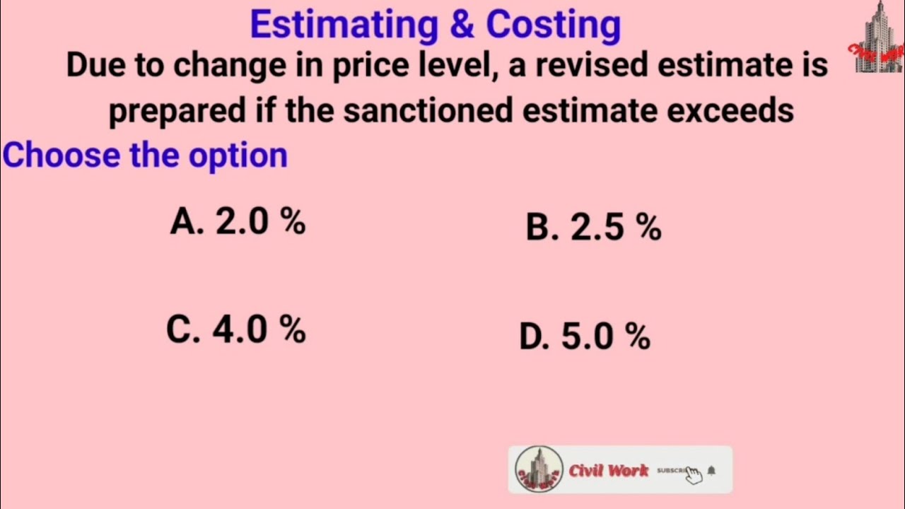 Mcqs | "Revised Estimate: When Sanctioned Estimate Exceeds" | "Price Level Changes: Revised Estimate