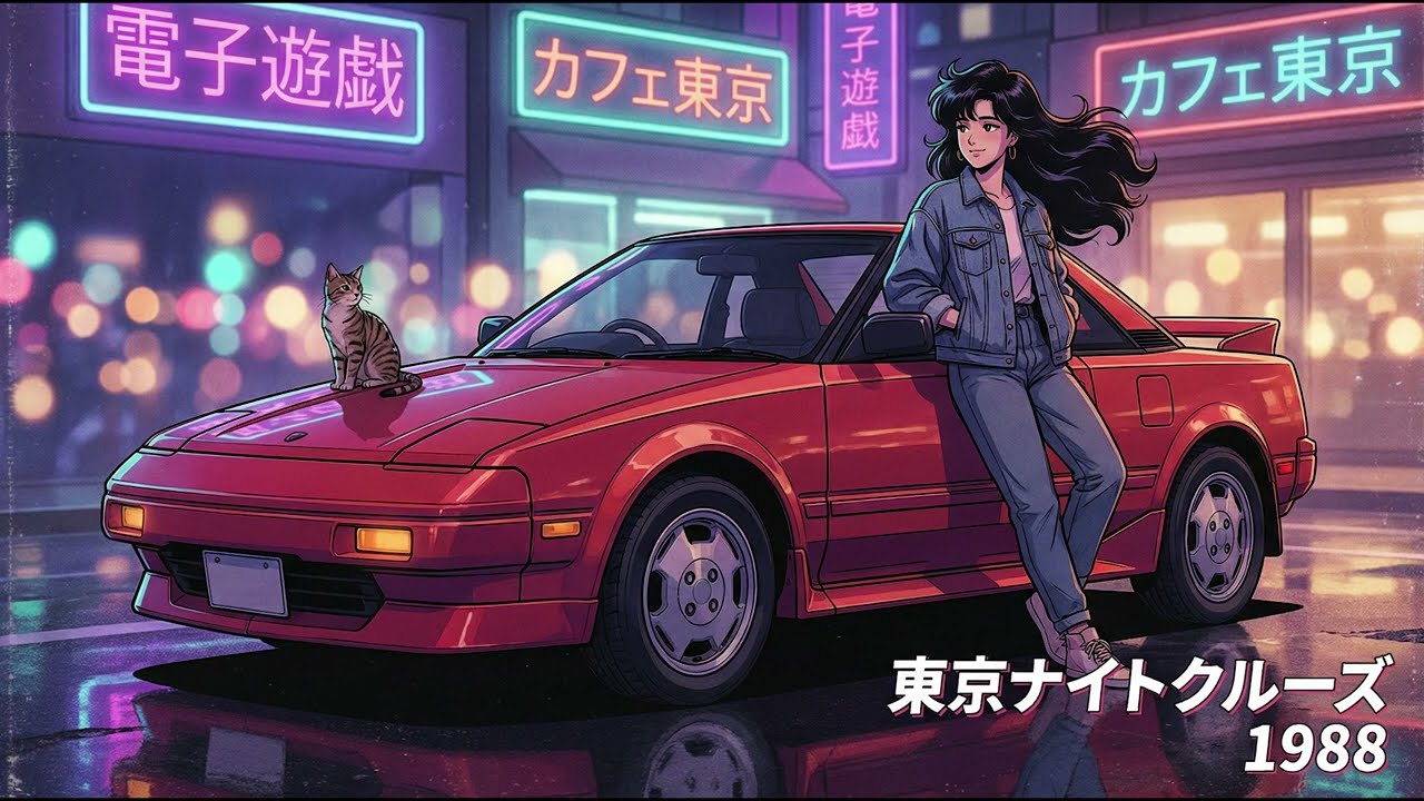 Toyota MR2 AW11 Tokyo Night Drive | 80s Japanese City Pop Instrumental for Late Night Driving