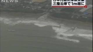 岩手・大槌町の観測で145cmの津波　チリ巨大地震（10/02/28）