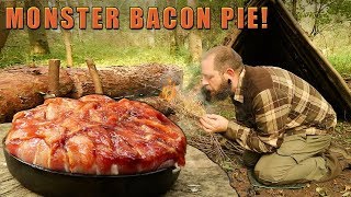 Bacon Wrapped Monster Pie  Campfire Cooking