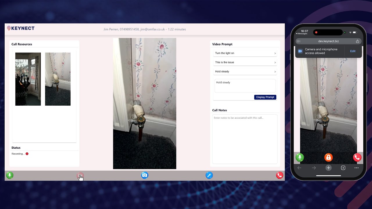 Keyfax KeyNect - Repairs Diagnostics Video Calling Application - Report of Mould