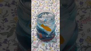 home cafe: gummy fish ocean soda 🫧🩵 #homecafe #cuteaesthetic #asmr #shortsfeed