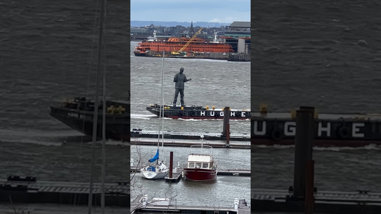 Where is this GIANT 👀 statue headed? 