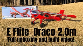 E Flite Draco 2.0m FULL unboxing and build