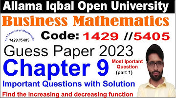 aiou 1429/5405 code code chapter 9 complete solution || 1429 Code Guess Paper | 1429 code chapter 9