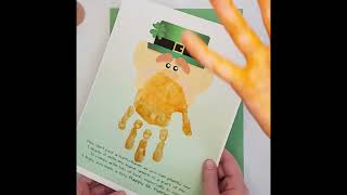 St Patrick's Day Handprint Art, Leprechaun Beard Handprint Craft #handprintart #craftsforkids