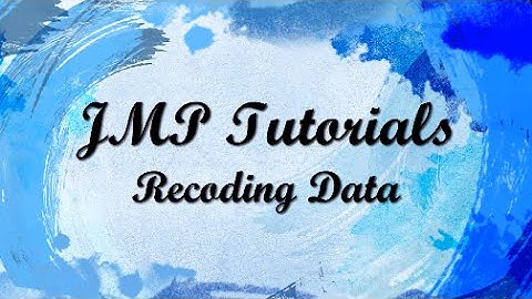 JMP 12 Tutorials - Recoding Data