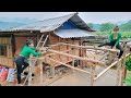 Building a new farm design and construction of a wooden kitchen frame life on the farm