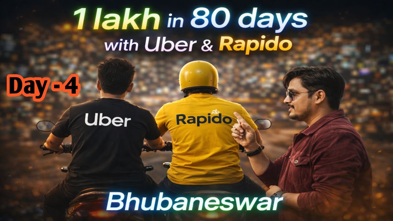 80 Day मैं 100000 Challenge//Day - 4 UBER Ride in Bhubaneswar #uber #ubermoto #rapido #biketaxi 