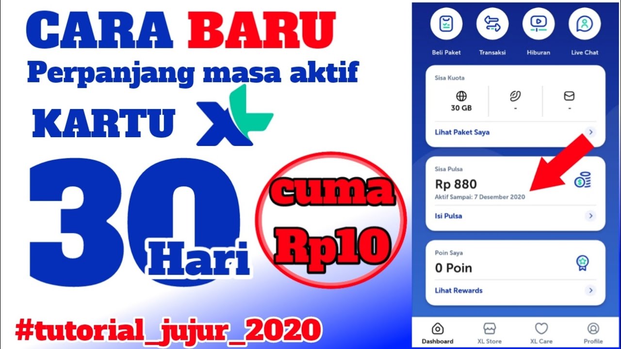 Cara perpanjang MASA AKTIF kartu XL di aplikasi myxl terbaru || tips