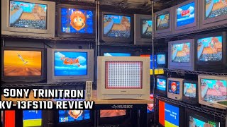 SONY TRINITRON CRT FLAT TV GEOMETRY CONVERGENCE REVIEW RETRO GAMING CALIBRATION 13” KV-13FS110 WHITE