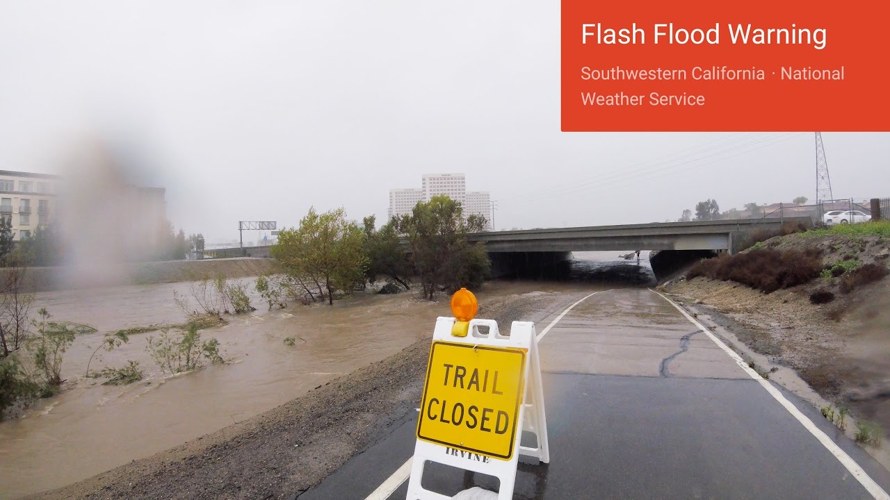 FLASH FLOOD WARNING in Irvine (4K) - YouTube