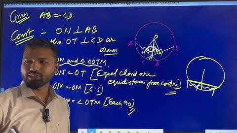 Q3 Ex9.2 if two equal chord of a circle intersect within the circle, prove that the line joining the
