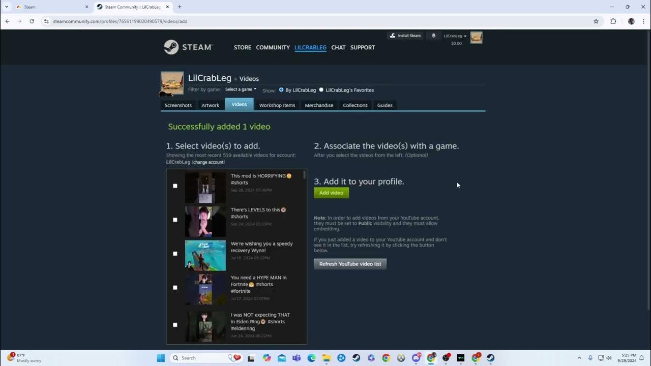 how-to-add-videos-on-steam-youtube