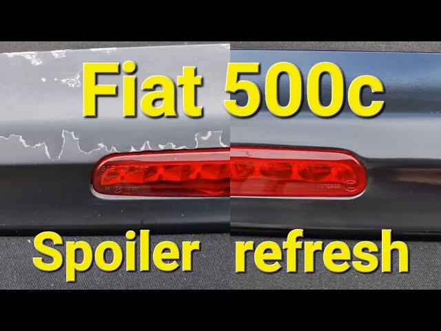 Fiat 500c Soft Top Roof Spoiler refresh. Peeling plastics sorted! 