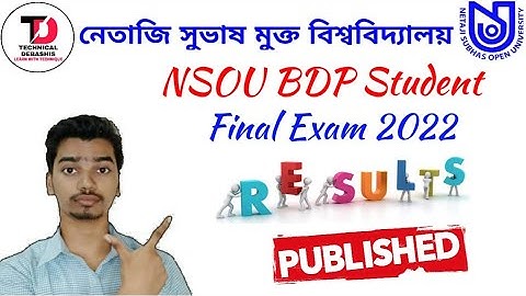 NSOU BDP Final Exam Result Published || BDP Exam Result 2022 Published || Nsou Exam Result 2022