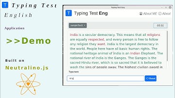 [Demo] Typing Test Eng - Learn English typing (Neutralinojs) - ( Developed & Testing on Linux Mint )