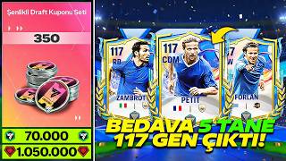 350 BEDAVA ŞENLİKLİ DRAFT FİŞİ HARCADIM! 5 TANE 117 GEN OYUNCU ÇIKTI! | FC MOBILE