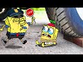 Stoppp !!  Car Crushing Spongebob Police, Spongebob Baby 🚓 Crushing Crunchy & Soft Things by Car