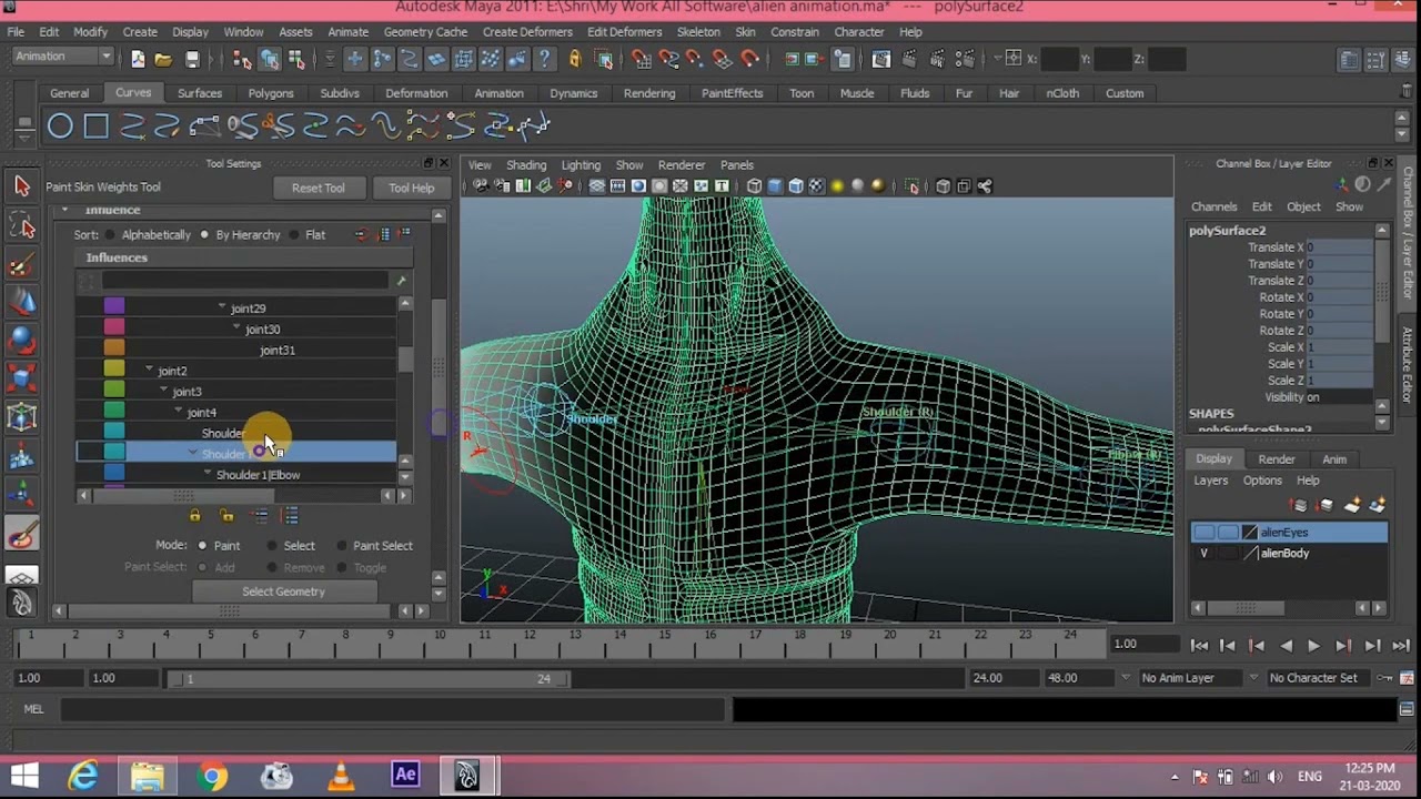 Bones & Rigging Animation in Maya Software || Smit Oza ||