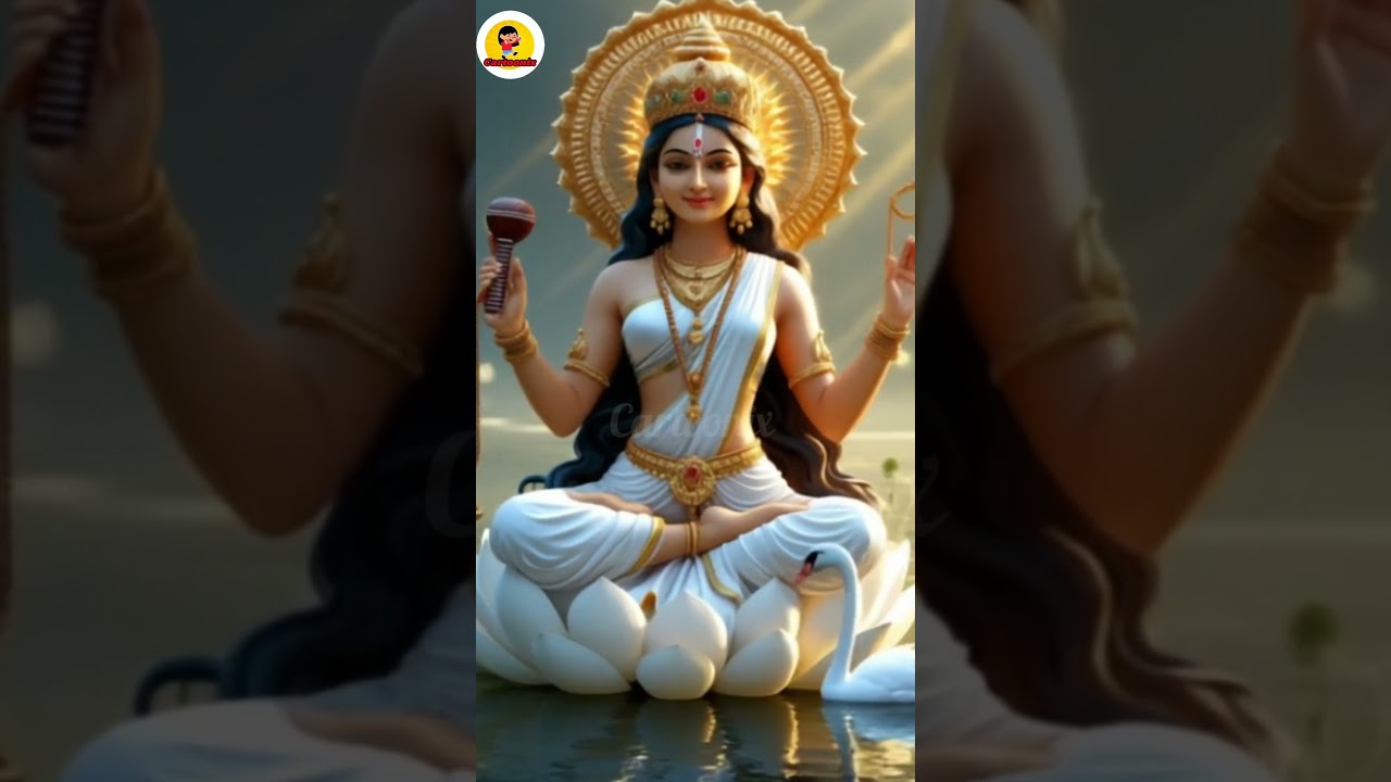 Cute Saraswati Maa Animation | Saraswati Puja Special | Fun With Cartoonix