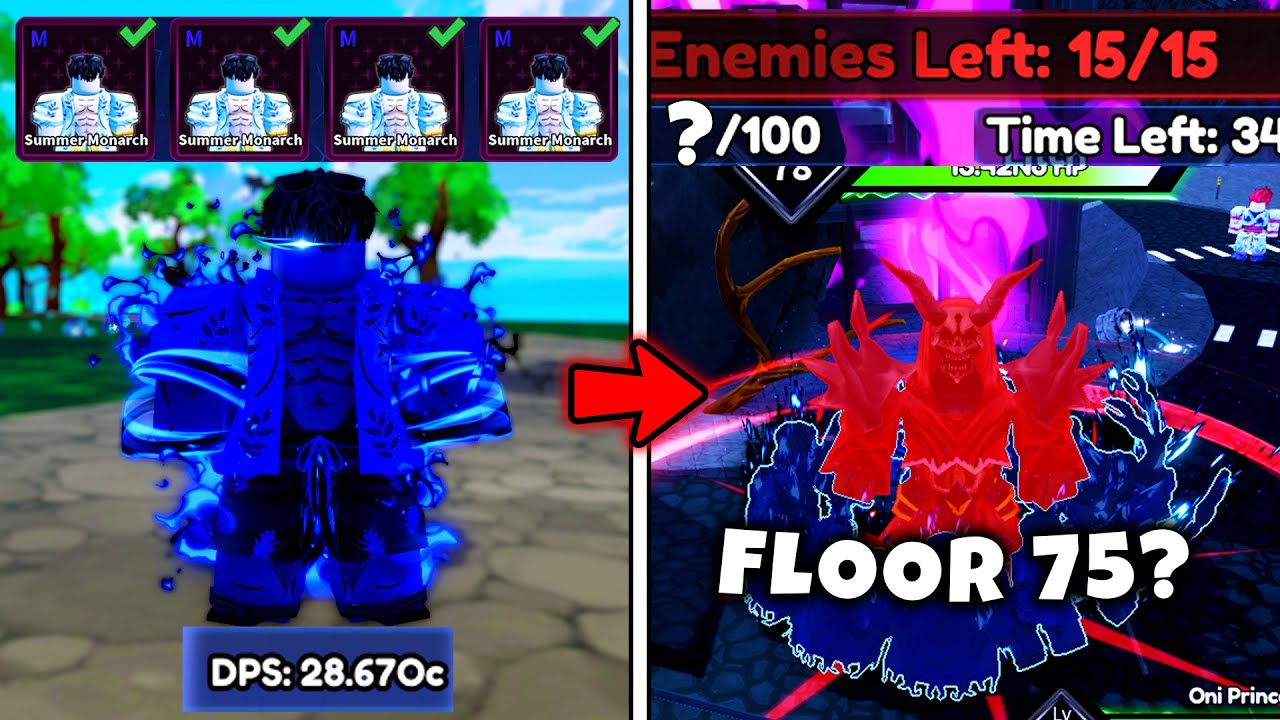 Я получил кучу Летних Монархов М-ранга и достиг 75-го этажа в Arise Crossover (Урон в секунду: 28...