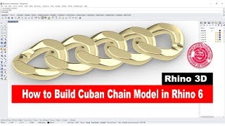 Cuban Chain 3D model in Rhino 6 (2018)- Jewelry CAD Design Tutorial #26