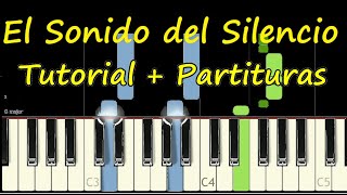 EL SONIDO DEL SILENCIO Piano Tutorial Cover Facil + Partitura PDF Sheet Alex Campos Pista Letra chords