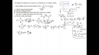 UPenn Math 104 Finding Standard Deviation using Calculus