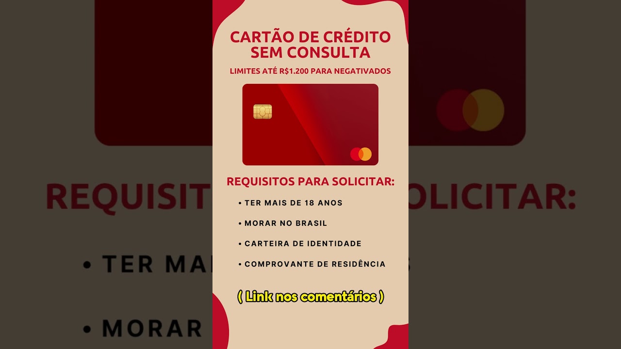 Cartão de Crédito sem consulta aproveite um limite de até R$1.200 