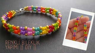 Sadece Kum Boncuktan Kolay Bileklik Yapımı | How to make beaded bracelet with only seed beads? DIY