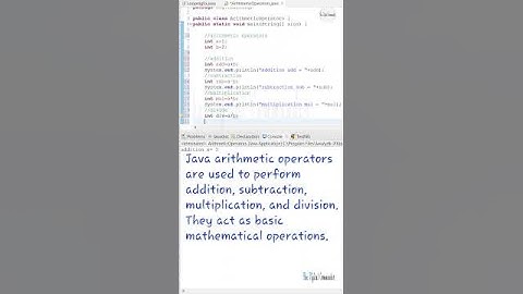 Arithmetic Operators in java | digital commander