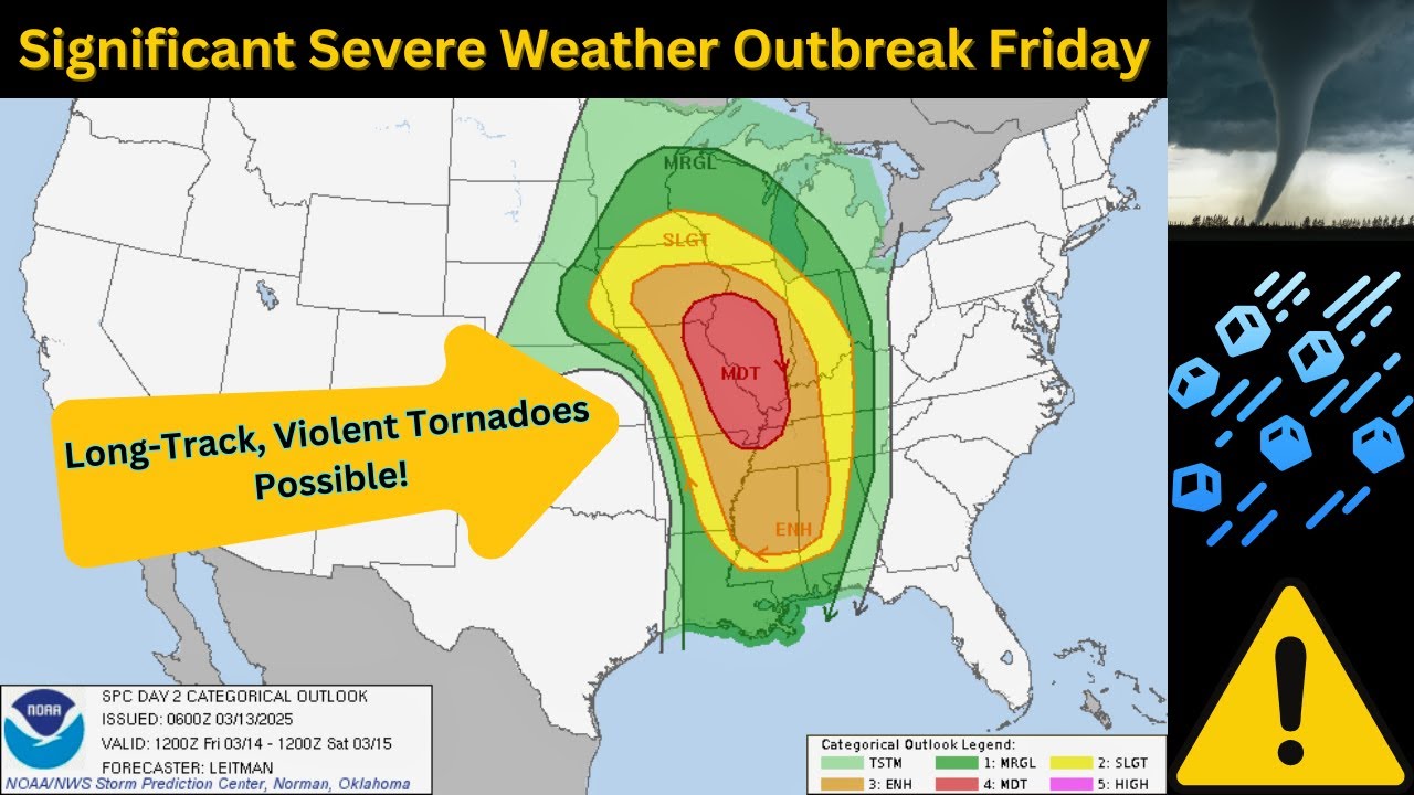 🚨 Moderate Risk Issued – Tornado Outbreak Possible Friday! 🌪️ - YouTube