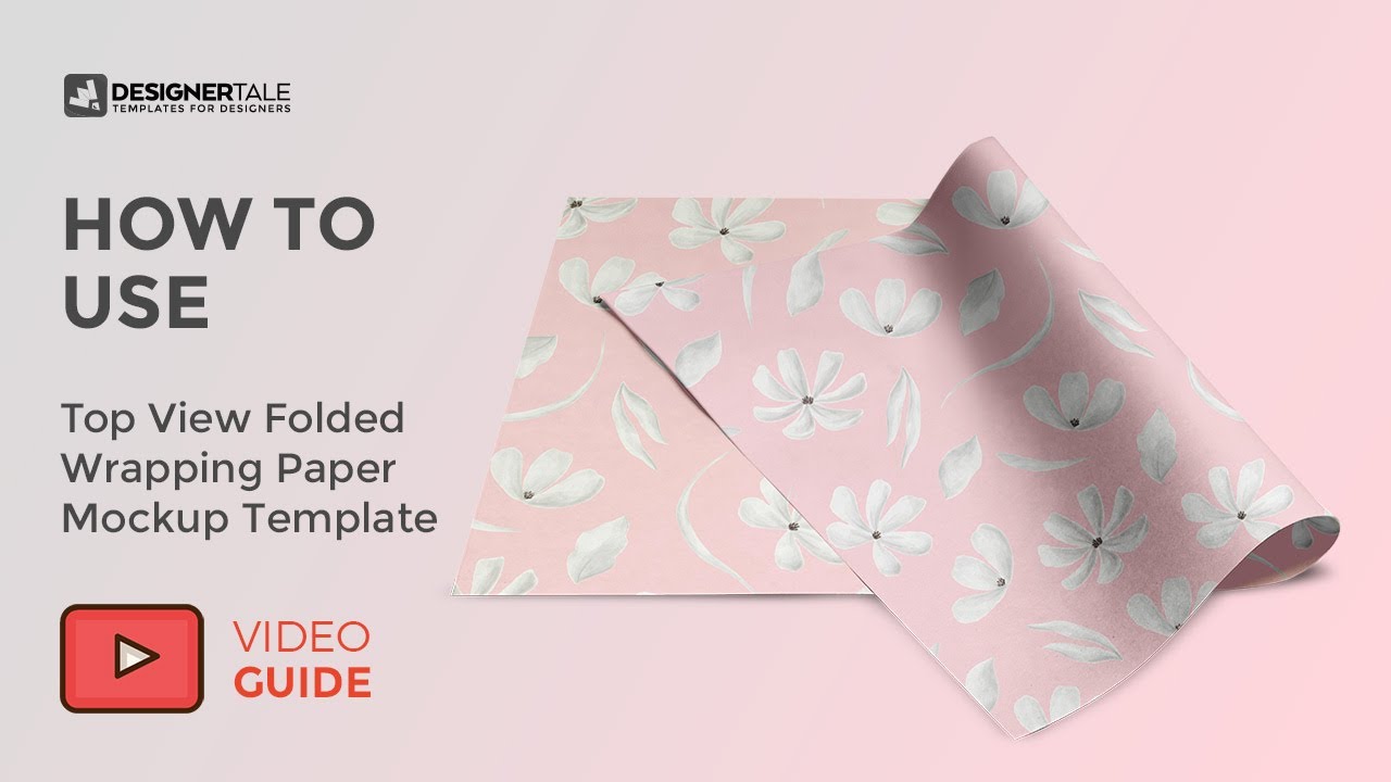 Download How To Use Top View Folded Wrapping Paper Mockup Youtube PSD Mockup Templates