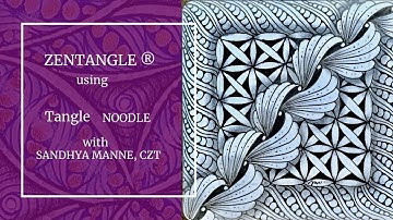 Zentangle® Mini Project with Tangle NOODLE beginners tutorial