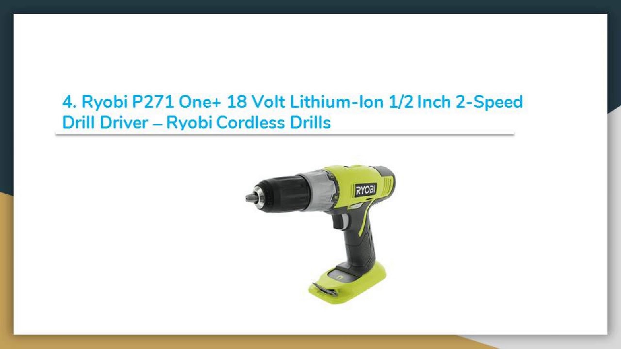 Top 10 Best Ryobi Cordless Drills Review In 2019 YouTube