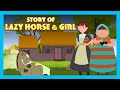 Story Of Lazy Horse & Girl | Stories For Kids | Tia And Tofu Storytelling | Kids Hut Stories