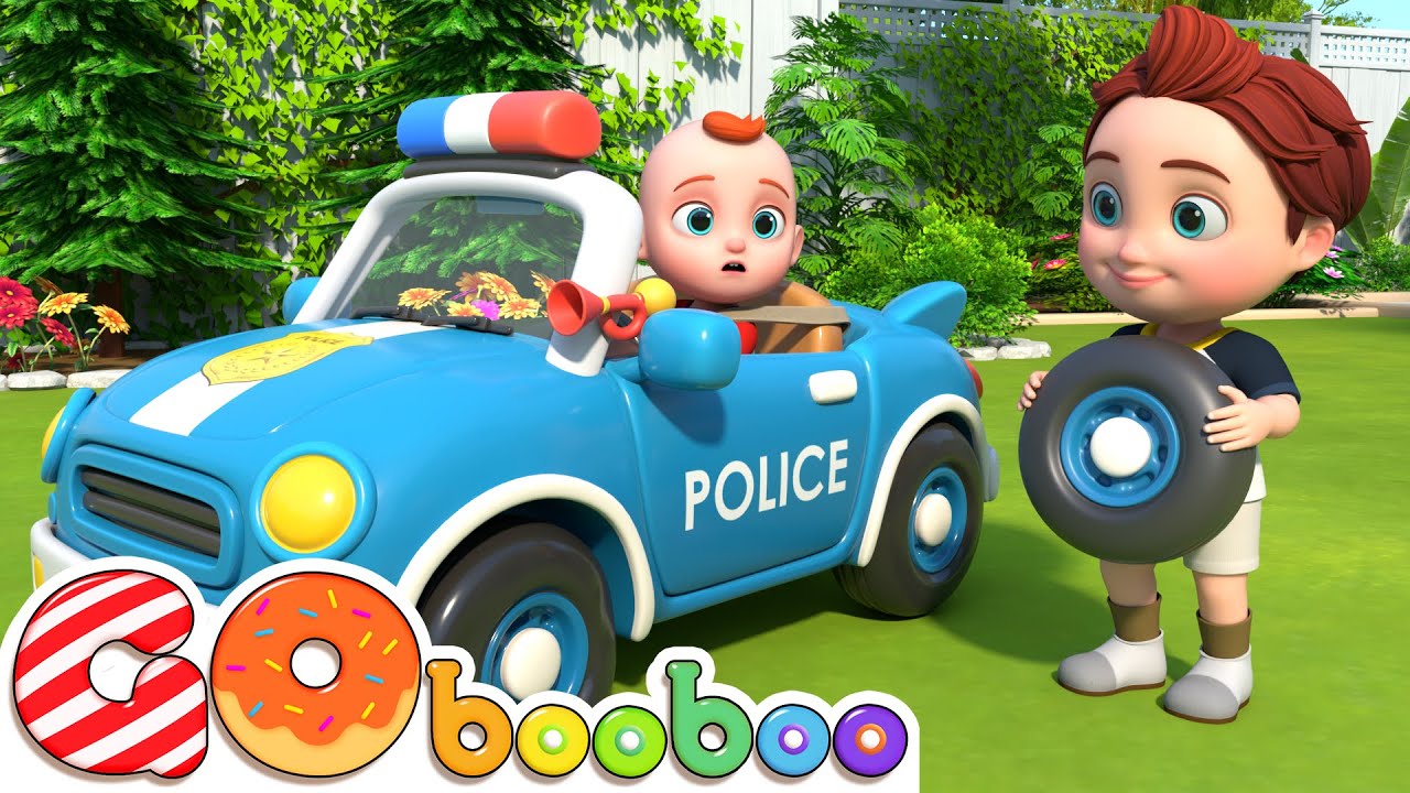 Police Car's Wheels Go Round and Round | Wheels On The Car | GoBooBoo Kids Songs & Nursery Rhymes