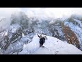 Angels Landing in Zion National Park During a Snowstorm